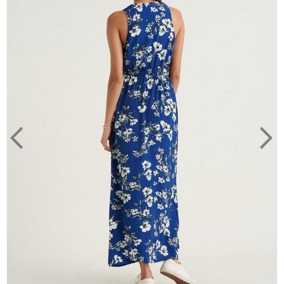 Lucky Brand Sleeveless Tie Waist Maxi Dress - Picture 3 of 16